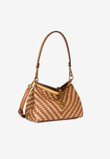 Etro Small Vela Woven Leather and Raffia Shoulder Bag Beige WP1B0001-AE301 M0448