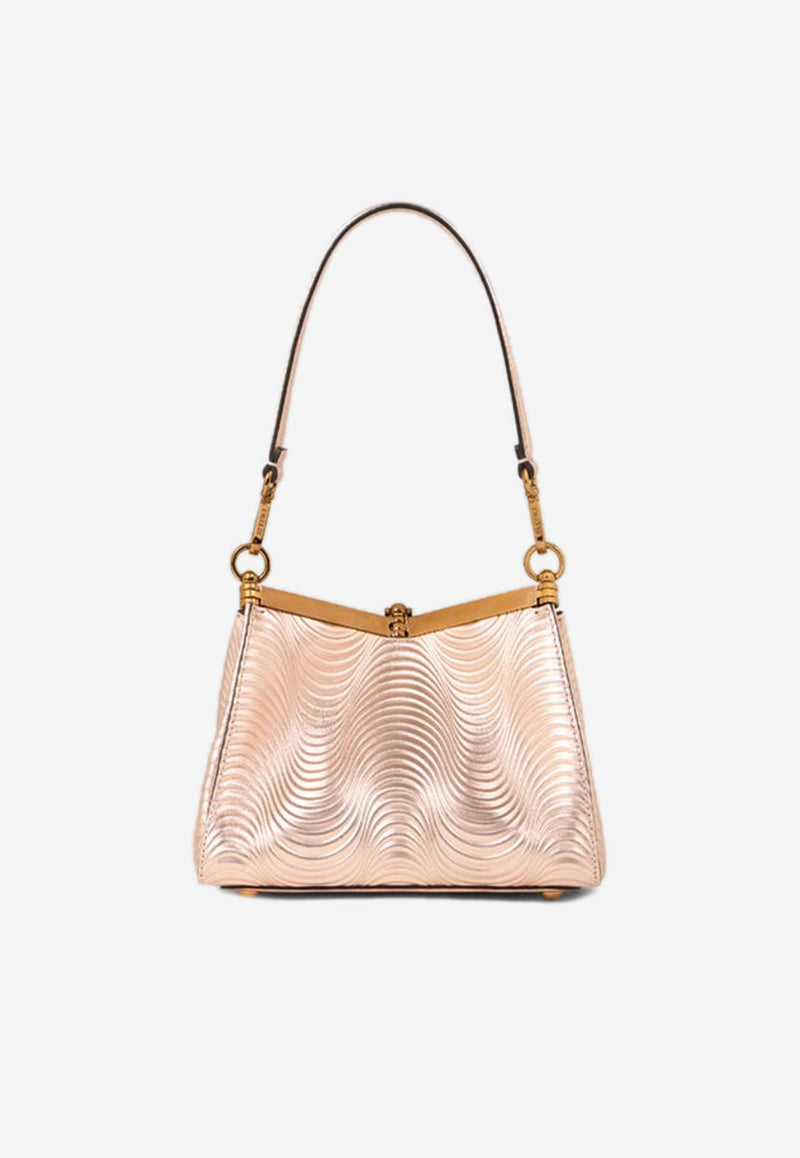 Etro Small Vela Metallic Leather Shoulder Bag Pink WP1B0001-AK992 M0421
