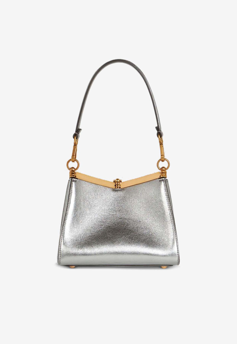 Etro Mini Vela Laminated Leather Shoulder Bag Silver WP1B0001AP237S0997SILVER