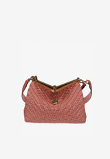 Etro Medium Vela Woven Leather Shoulder Bag Pink WP1B0002-AE229 F0377