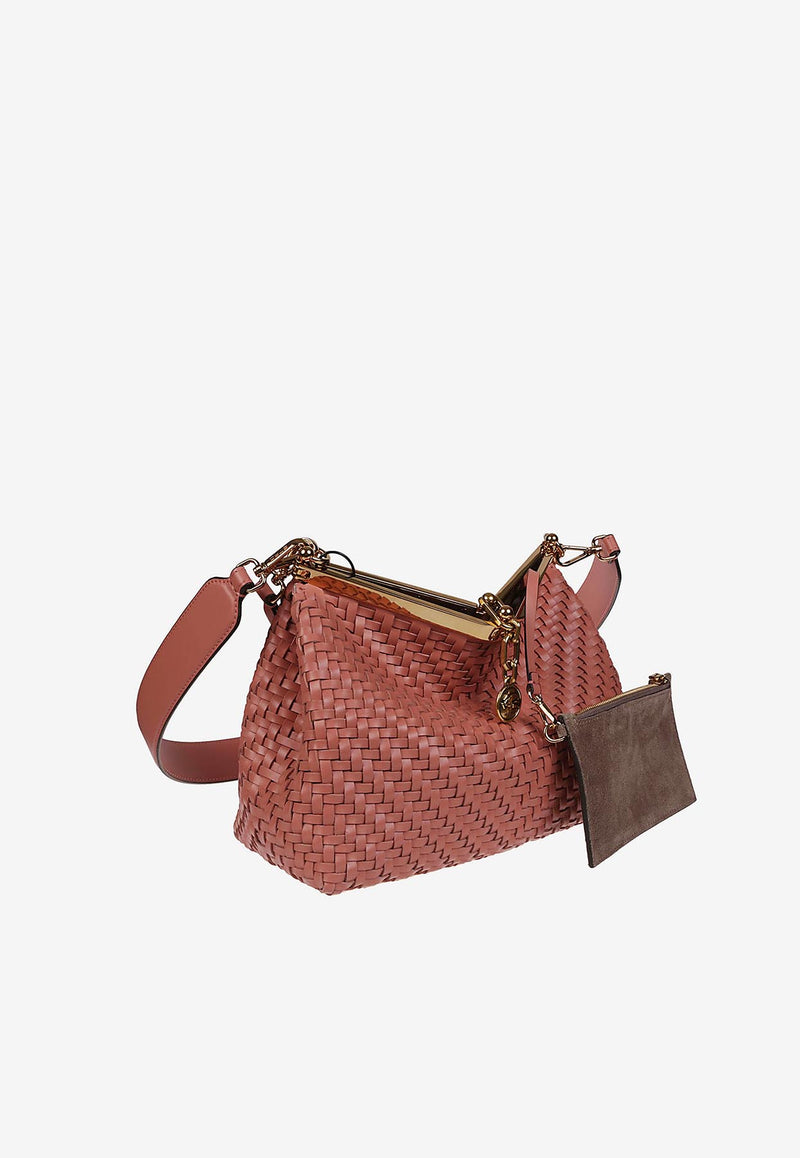 Etro Medium Vela Woven Leather Shoulder Bag Pink WP1B0002-AE229 F0377