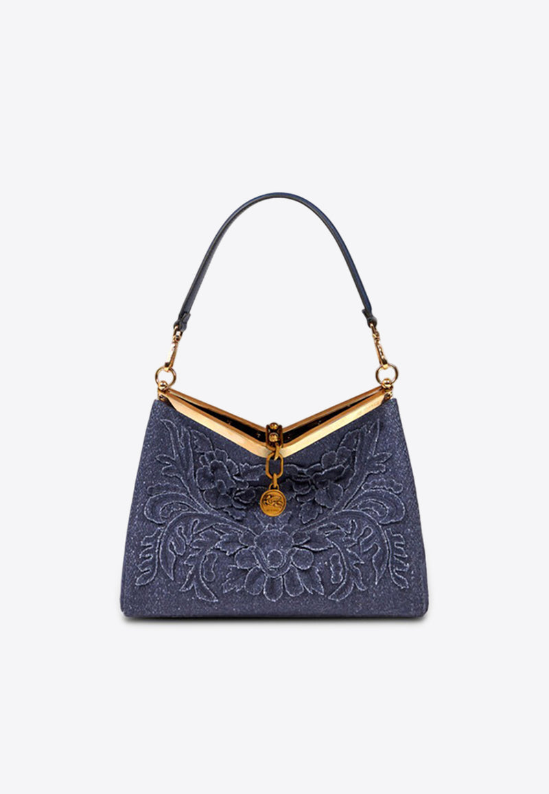 Etro Medium Vela Floral Embroidered Shoulder Bag Blue WP1B0002AR259 B0065BLUE