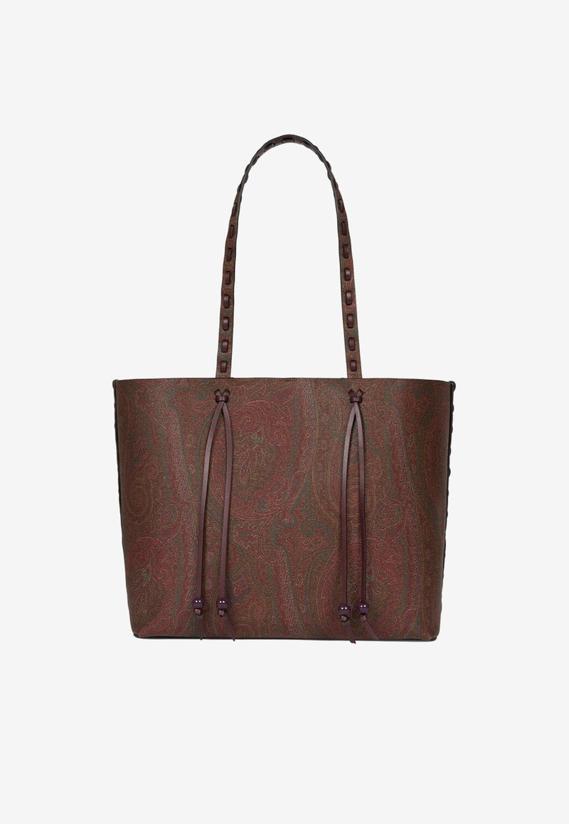 Etro Medium Arnica 1984 Paisley Jacquard Tote Bag Brown WP1D0024-AE246 R2723
