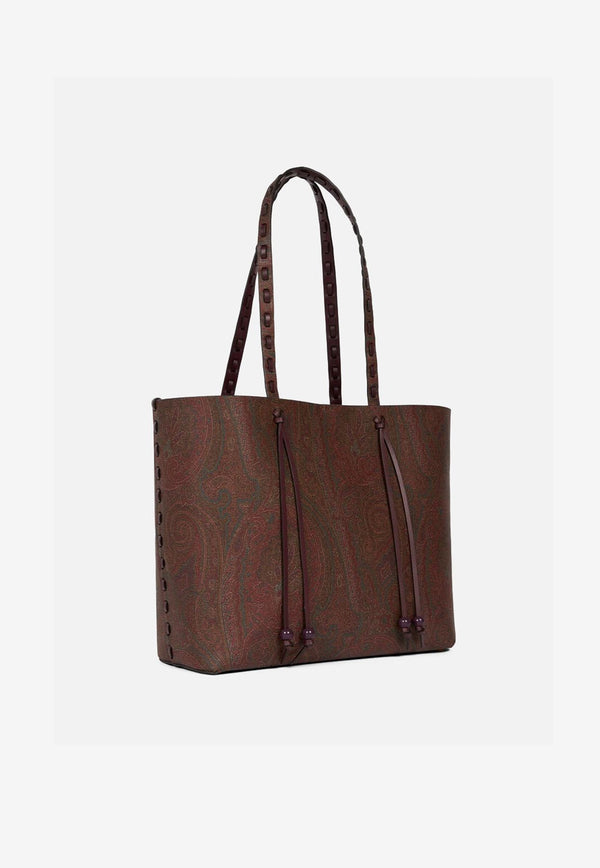 Etro Medium Arnica 1984 Paisley Jacquard Tote Bag Brown WP1D0024-AE246 R2723