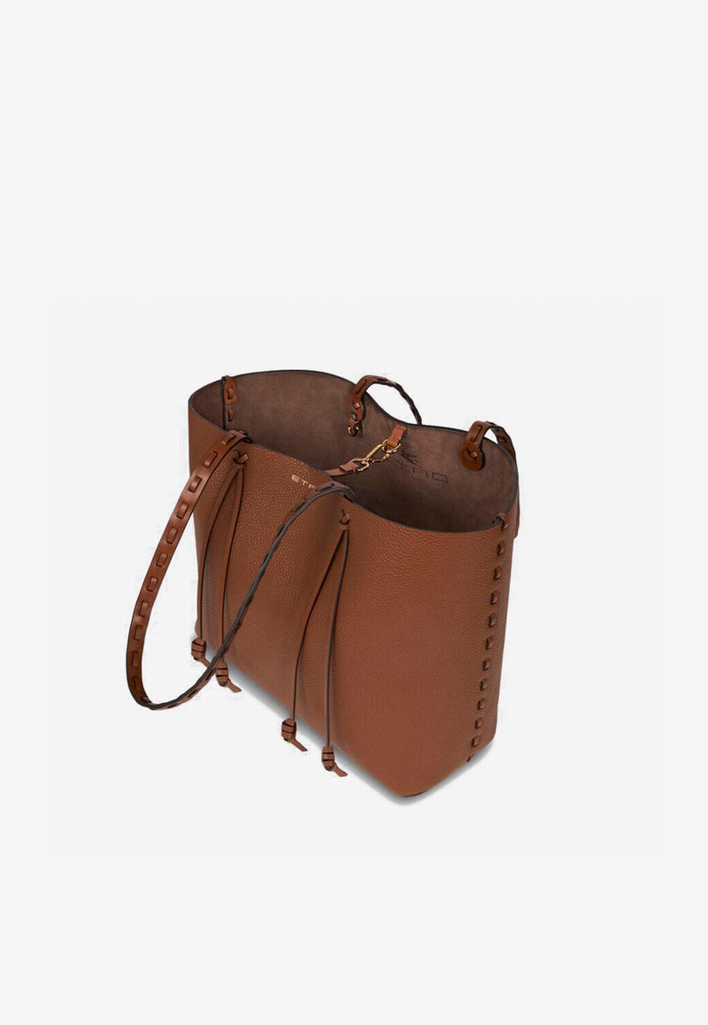 Etro Medium Essential Leather Tote Bag Brown WP1D0024-AE266 M1384