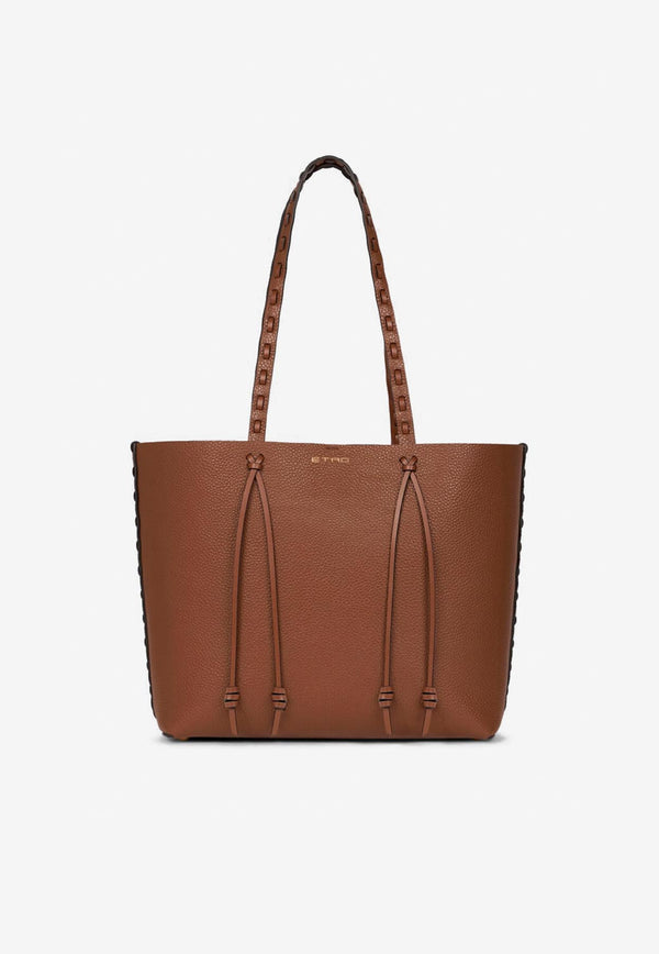 Etro Medium Essential Leather Tote Bag Brown WP1D0024-AE266 M1384