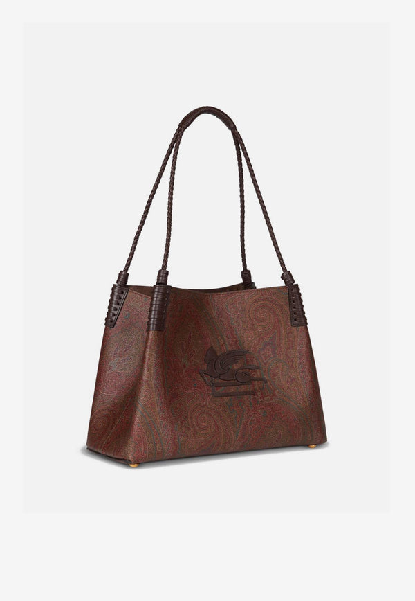 Etro Small Arnica Libra Paisley Jacquard Tote Bag Brown WP1D0038-AA060 M0019