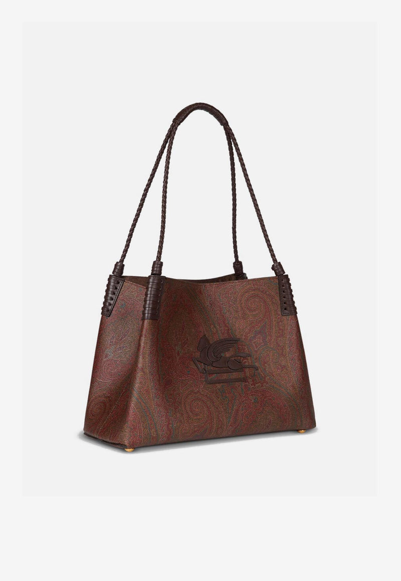Etro Small Arnica Libra Paisley Jacquard Tote Bag Brown WP1D0038-AA060 M0019