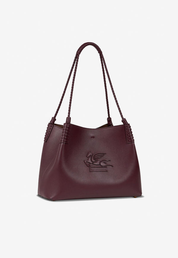 Etro Small Libra Leather Tote Bag Bordeaux WP1D0038-AP264 R0108