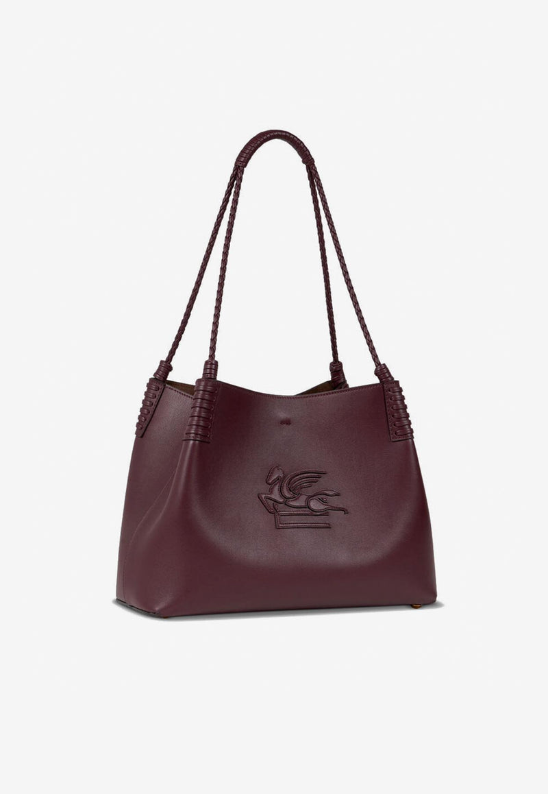 Etro Small Libra Leather Tote Bag Bordeaux WP1D0038-AP264 R0108