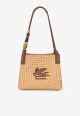 Etro Small Libra Raffia Shoulder Bag Camel WP1D0052-AE310 Y0412