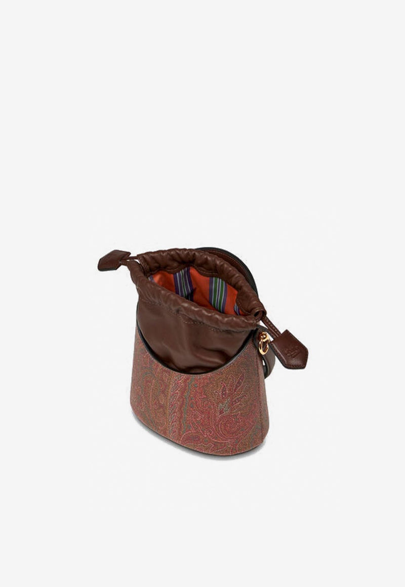 Etro Small Arnica Saturno Paisley Jacquard Bucket Bag Brown WP1E0001-AA001 M0019