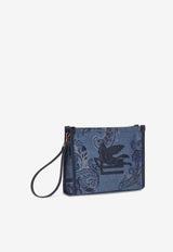 Etro Medium Paisley Jacquard Denim Pouch Bag Blue WP2C0007AQ038S9883BLUE MULTI