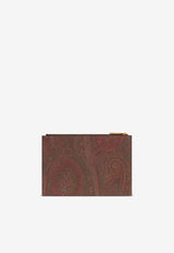 Etro Medium Paisley Jacquard Zip Pouch Brown WP2C0013AA001M0019BROWN