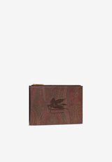 Etro Medium Paisley Jacquard Zip Pouch Brown WP2C0013AA001M0019BROWN