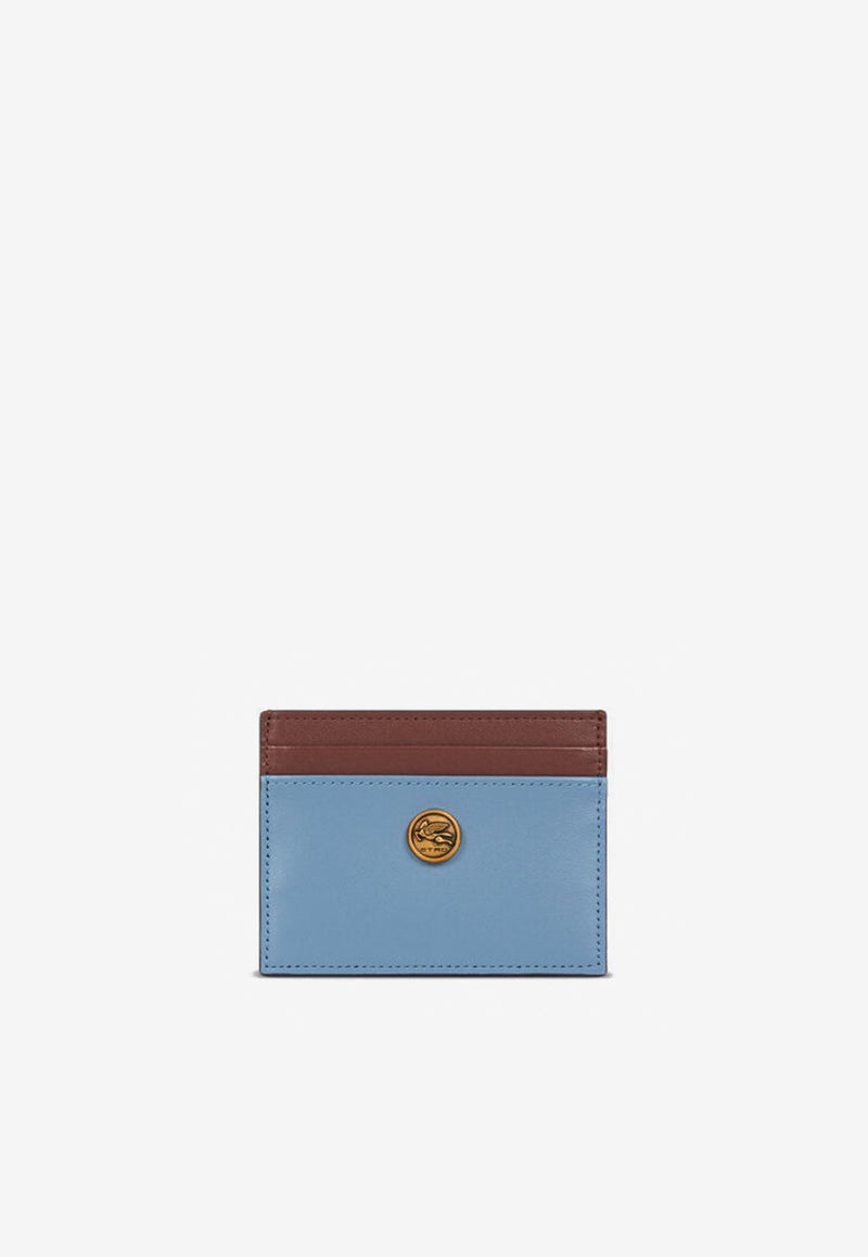 Etro Small Two-Tone Leather Cardholder Blue WP2E0001-AP287 B0071