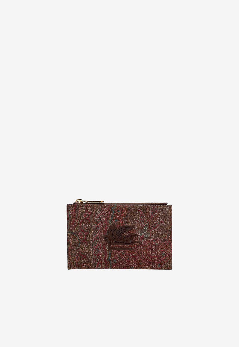 Etro Paisley Jacquard Zip Cardholder Brown WP2E0002-AA001 M0019