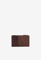 Etro Paisley Jacquard Zip Cardholder Brown WP2E0002-AA001 M0019