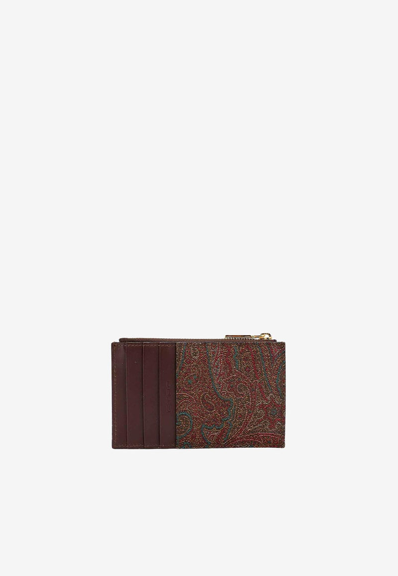 Etro Paisley Jacquard Zip Cardholder Brown WP2E0002-AA001 M0019