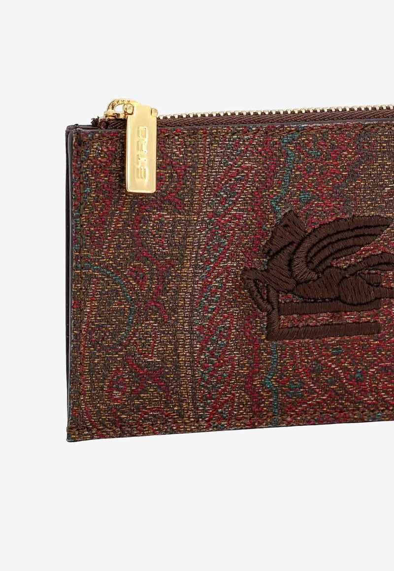 Etro Paisley Jacquard Zip Cardholder Brown WP2E0002-AA001 M0019