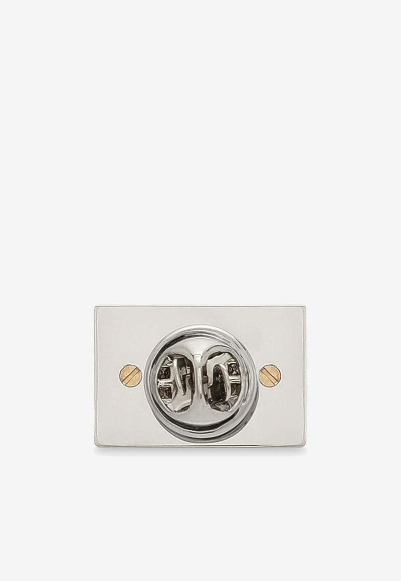 Dolce & Gabbana Logo Plaque Pin Brooch Silver WPQ1L3 W1111 87655