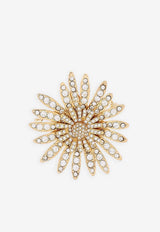 Dolce & Gabbana Rhinestone Embellished Daisy Brooch Gold WPQ3S2 W1111 ZOO00