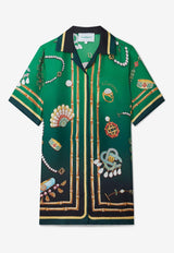 Casablanca La Boite A Bijoux Mini Shirt Dress Green WPS24-DR-038-01GREEN