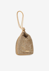 Cult Gaia Rue Wristlet Crystal Mesh Clutch Gold WR2878CL2301_GOLD