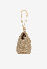 Cult Gaia Rue Wristlet Crystal Mesh Clutch Gold WR2878CL2301_GOLD