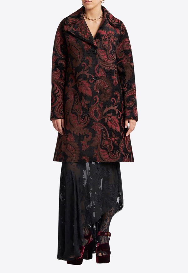 Etro Chenille Jacquard Single-Breasted Coat Black WRAA0002-99TJEA9 S9810