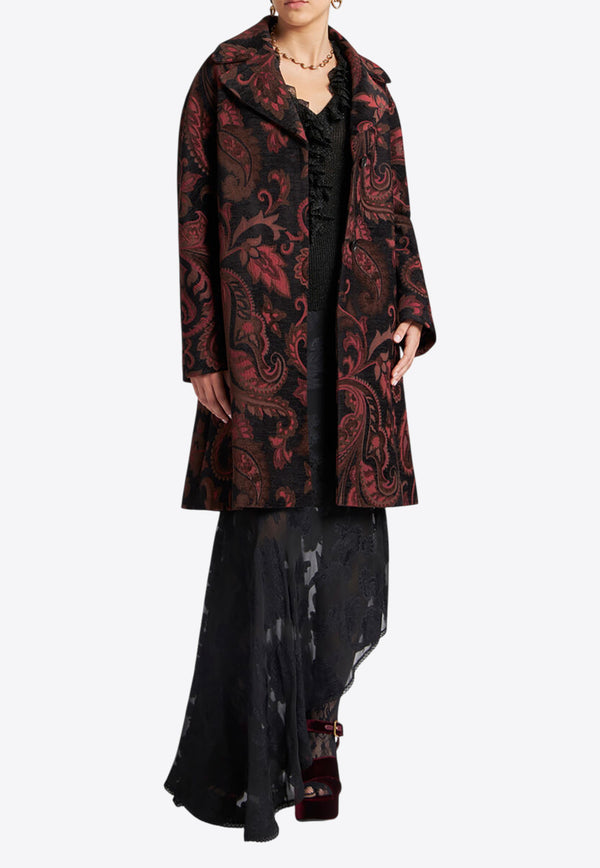 Etro Chenille Jacquard Single-Breasted Coat Black WRAA0002-99TJEA9 S9810