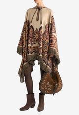 Etro Floral Paisley Jacquard Wool-Blend Poncho Beige WRBD0030-AQ369 S9820