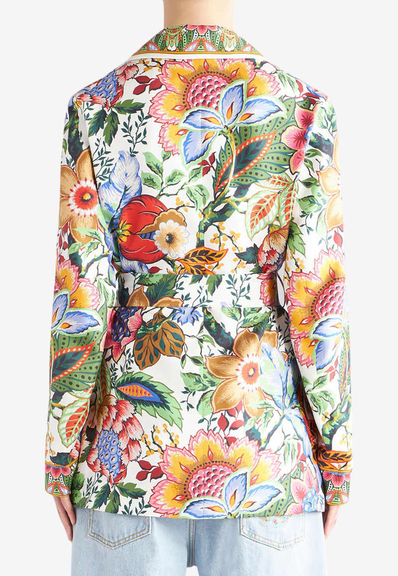 Etro Floral Silk Twill Belted Blazer WRCA0017-AK240 X0800