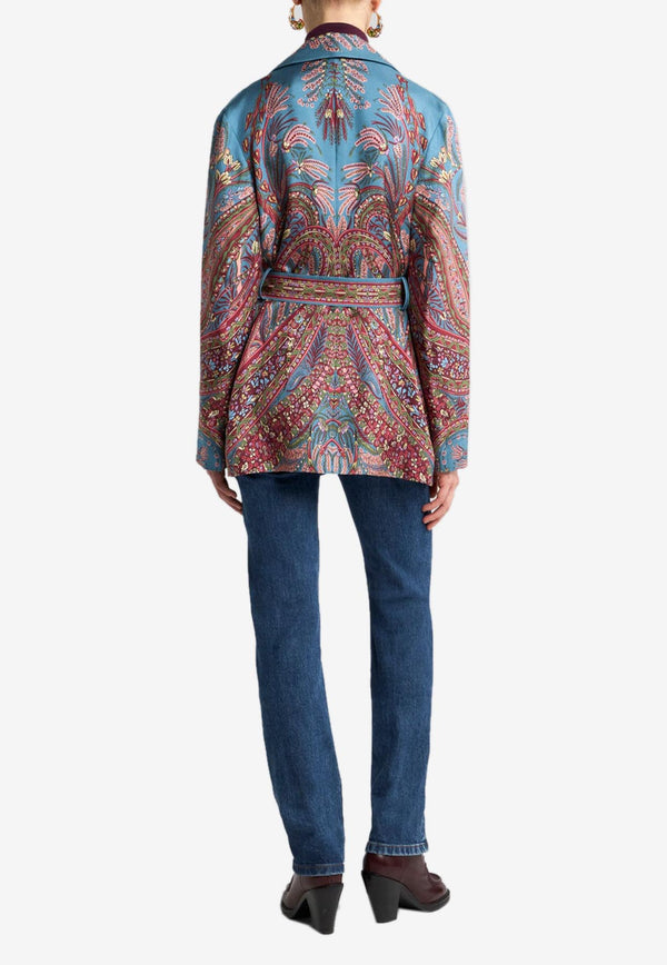 Etro Silk Twill Wraparound Jacket with Floral Paisley Print WRCA0017-AKA46 X0883
