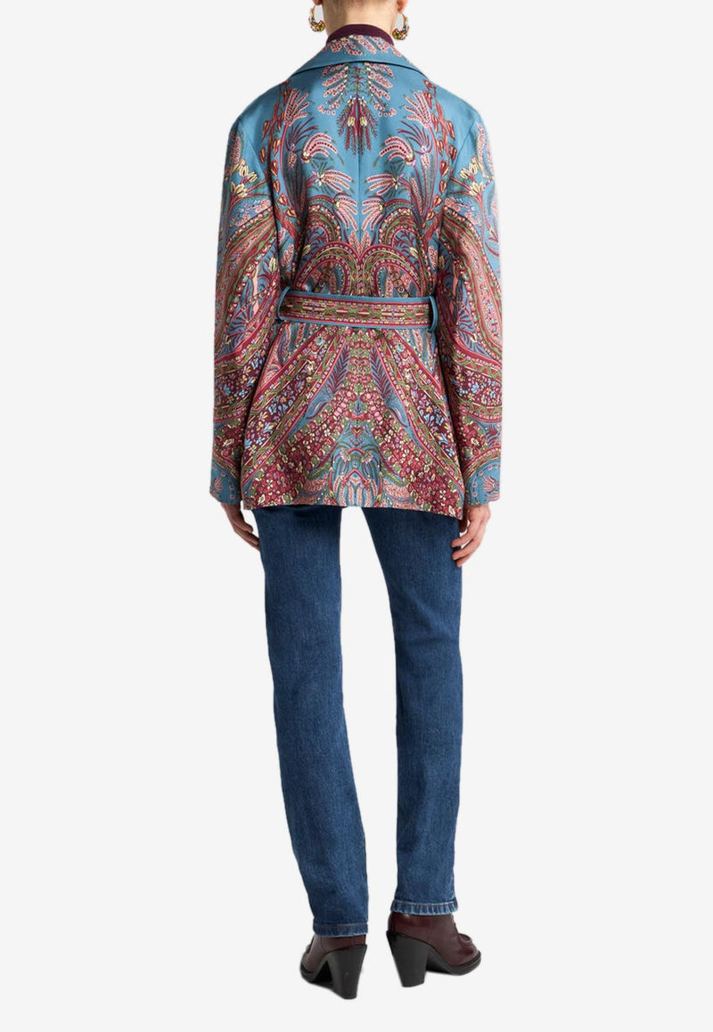 Etro Silk Twill Wraparound Jacket with Floral Paisley Print WRCA0017-AKA46 X0883