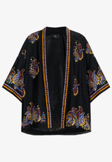 Etro Printed Silk Kimono Black WRCA0025-AKE43 X0813