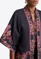 Etro Printed Silk Kesa Robe Black WRCA0025-AV566 X0810