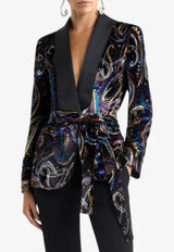 Etro Paisley Jacquard Velvet Tuxedo Blazer Black WRCA0091-99SADH7 N0000