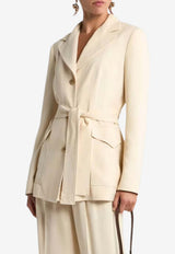 Etro Belted Field Blazer Cream WRCA0115-99TU4G4 W3789