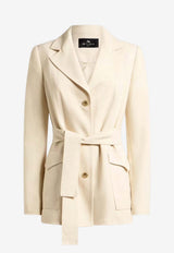 Etro Belted Field Blazer Cream WRCA0115-99TU4G4 W3789