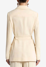 Etro Belted Field Blazer Cream WRCA0115-99TU4G4 W3789