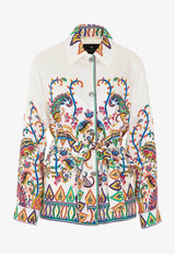 Etro Tweed Belted Jacket White WRCA0122-99SPSI2 X0800