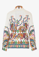 Etro Tweed Belted Jacket White WRCA0122-99SPSI2 X0800