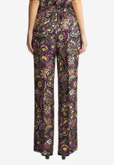 Etro Floral Paisley Print Silk Pants WREA0014-AK041 X0810 Multicolor