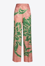 Etro Rose Print Straight-Leg Pants Pink WREA0014-AK731 X0875