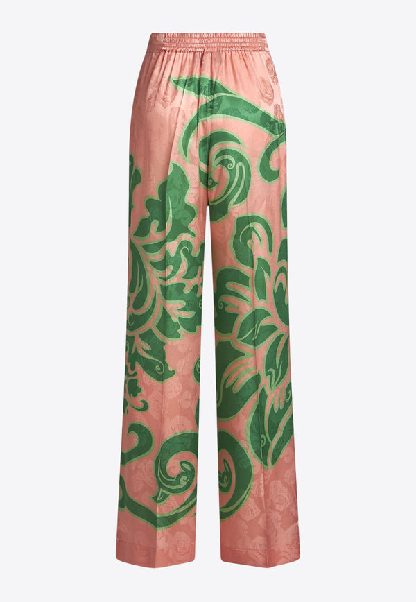 Etro Rose Print Straight-Leg Pants Pink WREA0014-AK731 X0875