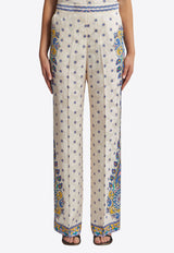 Etro Rose Print Straight-Leg Pants White WREA0014-AQ115 X0800