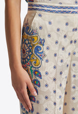 Etro Rose Print Straight-Leg Pants White WREA0014-AQ115 X0800