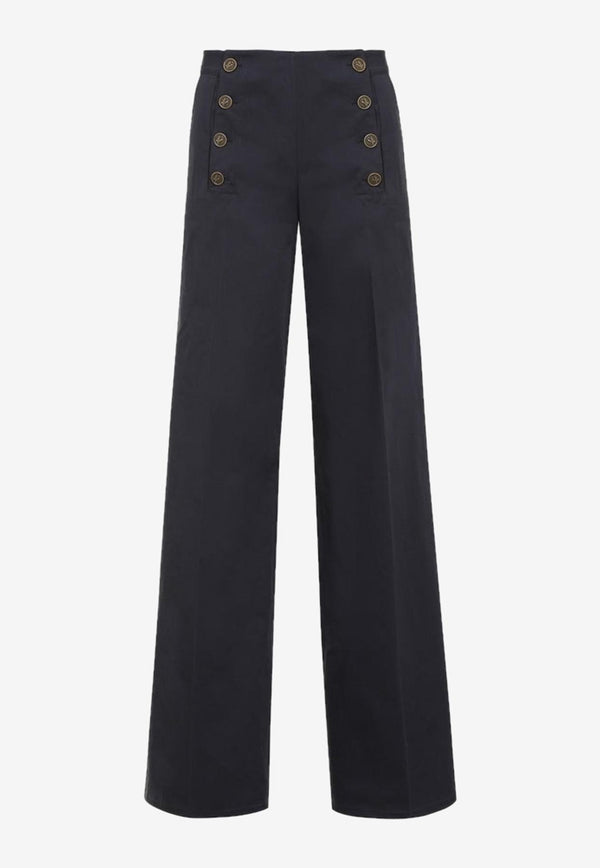 Etro Tailored Pants with Pegaso-Buttons Navy WREA0040-99TUEG0 B3895