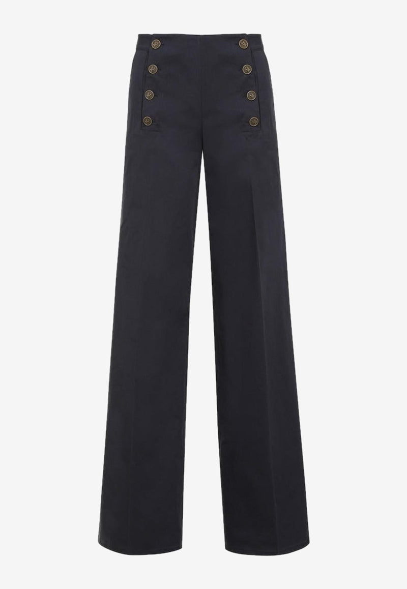 Etro Tailored Pants with Pegaso-Buttons Navy WREA0040-99TUEG0 B3895